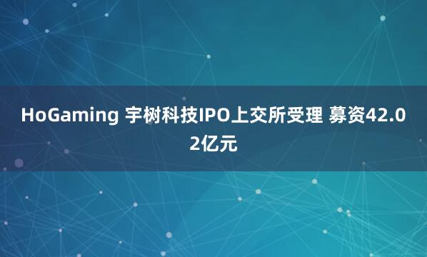 HoGaming 宇树科技IPO上交所受理 募资42.02亿元