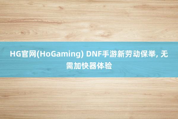 HG官网(HoGaming) DNF手游新劳动保举, 无需加快器体验