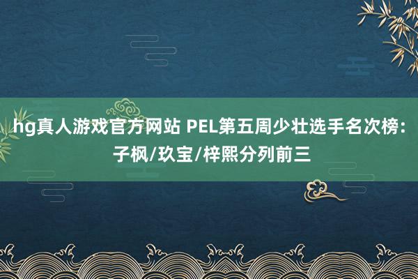 hg真人游戏官方网站 PEL第五周少壮选手名次榜: 子枫/玖宝/梓熙分列前三
