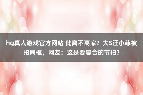 hg真人游戏官方网站 仳离不离家？大S汪小菲被拍同框，网友：这是要复合的节拍？