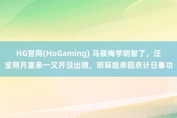 HG官网(HoGaming) 马筱梅学明智了，汪宝朔月宴亲一又齐没出镜，玥箖姐弟回京计日奏功