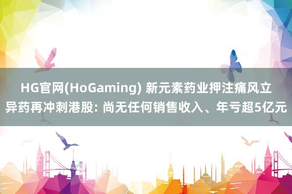 HG官网(HoGaming) 新元素药业押注痛风立异药再冲刺港股: 尚无任何销售收入、年亏超5亿元