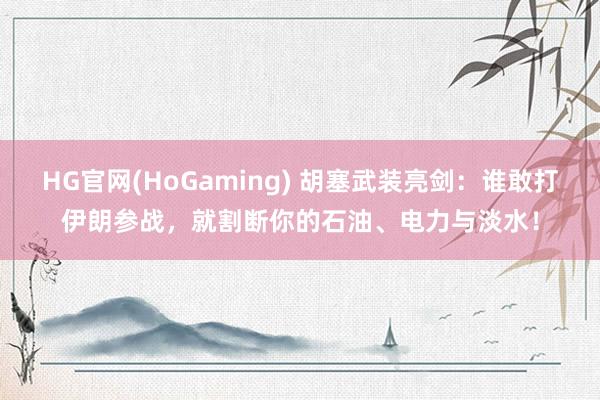 HG官网(HoGaming) 胡塞武装亮剑：谁敢打伊朗参战，就割断你的石油、电力与淡水！