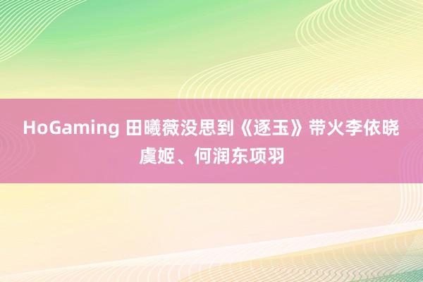 HoGaming 田曦薇没思到《逐玉》带火李依晓虞姬、何润东项羽