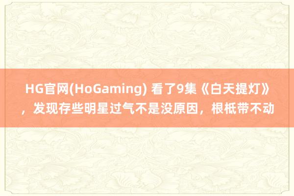 HG官网(HoGaming) 看了9集《白天提灯》，发现存些明星过气不是没原因，根柢带不动