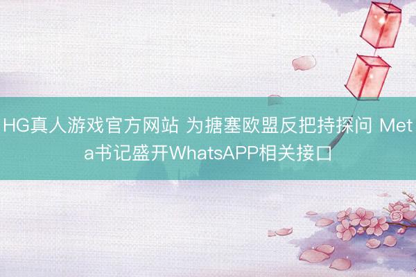 HG真人游戏官方网站 为搪塞欧盟反把持探问 Meta书记盛开WhatsAPP相关接口
