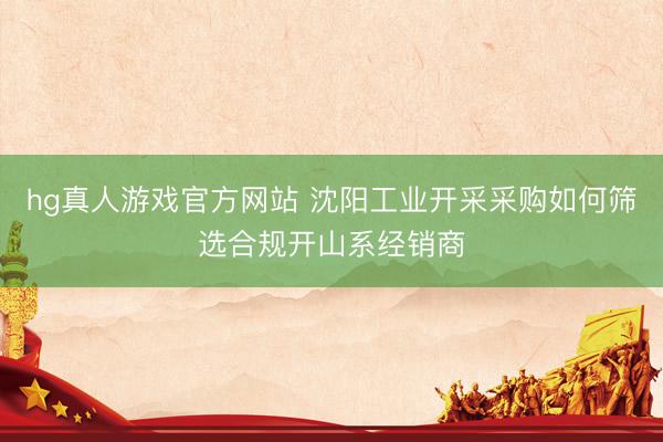 hg真人游戏官方网站 沈阳工业开采采购如何筛选合规开山系经销商