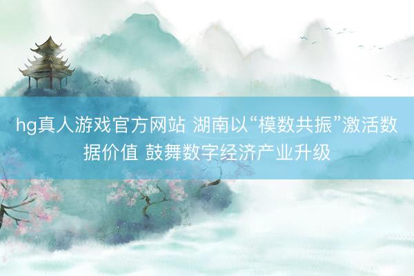 hg真人游戏官方网站 湖南以“模数共振”激活数据价值 鼓舞数字经济产业升级