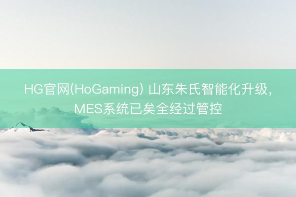 HG官网(HoGaming) 山东朱氏智能化升级，MES系统已矣全经过管控