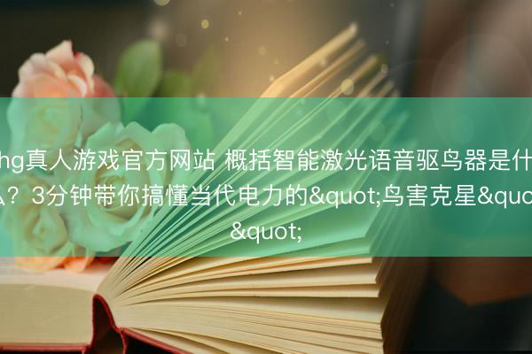 hg真人游戏官方网站 概括智能激光语音驱鸟器是什么？3分钟带你搞懂当代电力的"鸟害克星"