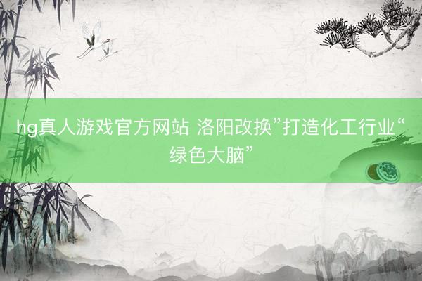 hg真人游戏官方网站 洛阳改换”打造化工行业“绿色大脑”