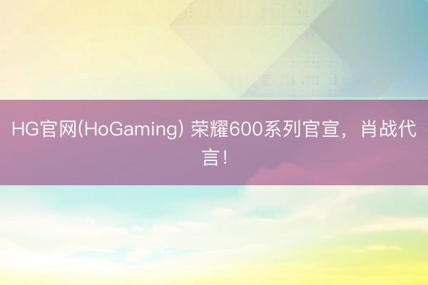 HG官网(HoGaming) 荣耀600系列官宣，肖战代言！