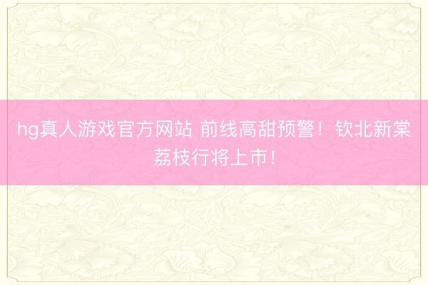 hg真人游戏官方网站 前线高甜预警！钦北新棠荔枝行将上市！