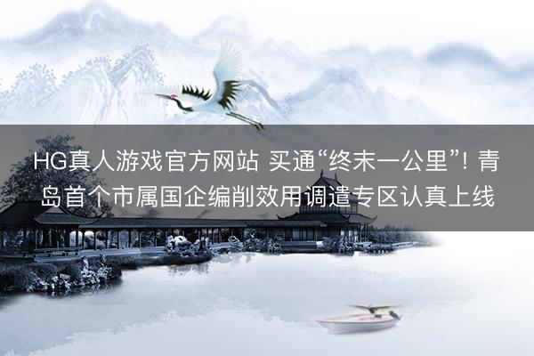 HG真人游戏官方网站 买通“终末一公里”! 青岛首个市属国企编削效用调遣专区认真上线