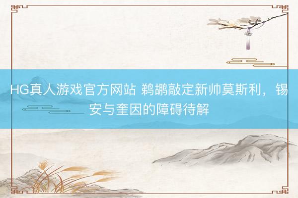 HG真人游戏官方网站 鹈鹕敲定新帅莫斯利，锡安与奎因的障碍待解