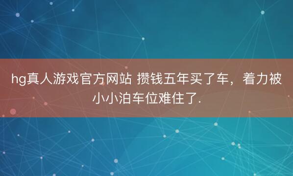 hg真人游戏官方网站 攒钱五年买了车,着力被小小泊车位难住了.