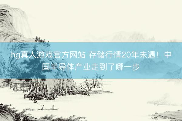 hg真人游戏官方网站 存储行情20年未遇！中国半导体产业走到了哪一步
