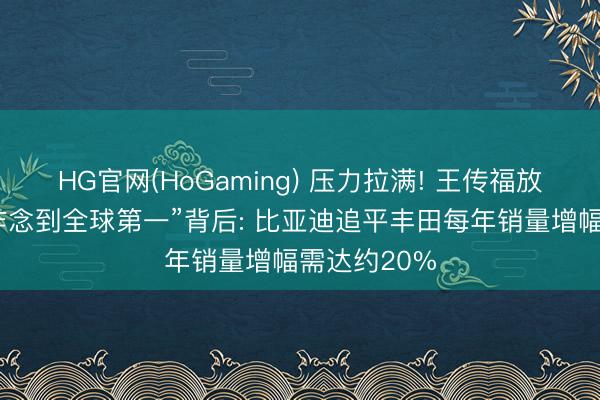 HG官网(HoGaming) 压力拉满! 王传福放言“五年后作念到全球第一”背后: 比亚迪追平丰田每年销量增幅需达约20%