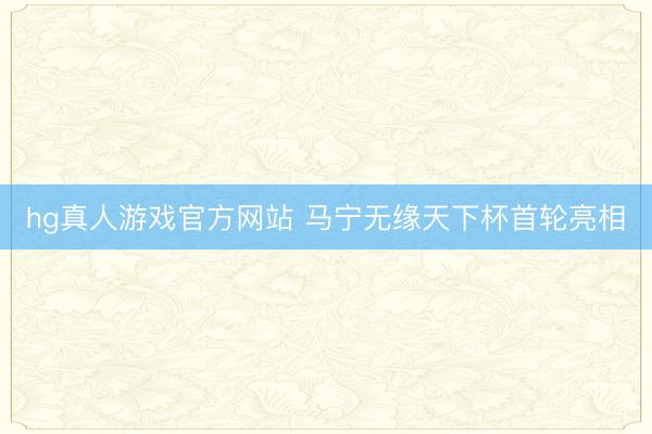hg真人游戏官方网站 马宁无缘天下杯首轮亮相