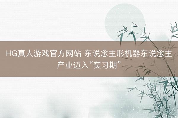 HG真人游戏官方网站 东说念主形机器东说念主产业迈入“实习期”